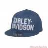 Casquette Block Harley-Davidson homme, bleu, visière plate, arrière fermé, coton, 99410-22VM