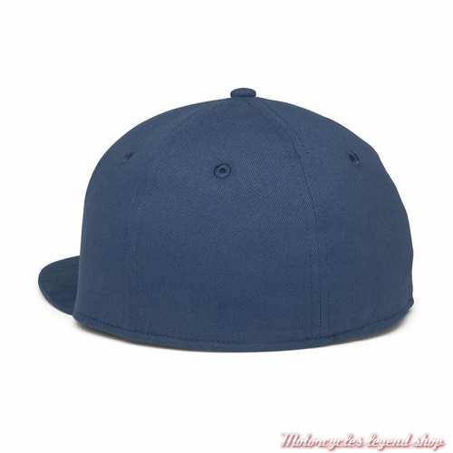 Casquette Block Harley-Davidson homme, bleu, visière plate, arrière fermé, coton, dos, 99410-22VM