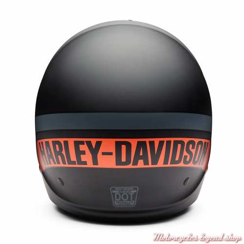 Casque Ulra 2 en 1 Harley-Davidson, noir mat, orange, masque amovible, dos, 97148-25EX