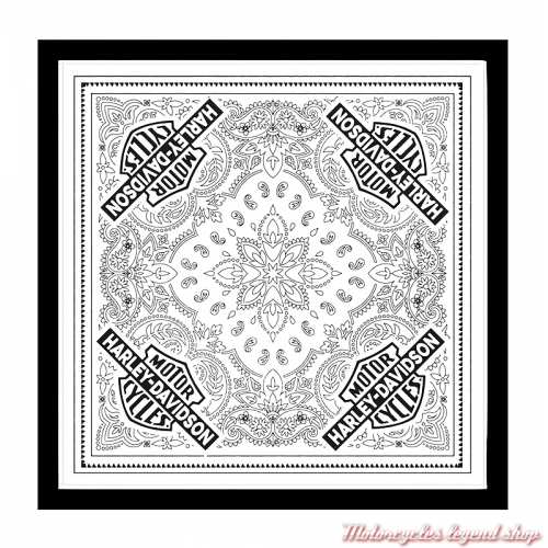 Bandana Bar & Shield Classic Harley-Davidson, blanc, noir, coton, 55x55 cm, 97697-25VX