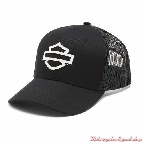 Casquette Trucker Bar & Shield Harley-Davidson homme, noir, réglable, 97684-25VM