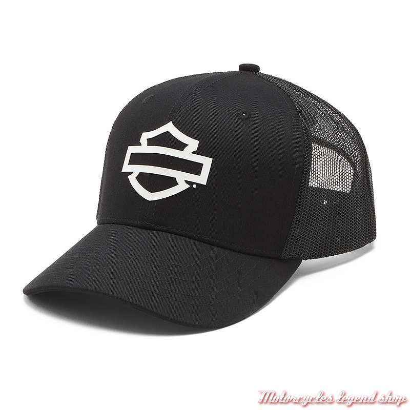 Casquette Trucker Bar & Shield Harley-Davidson homme, noir, réglable, 97684-25VM