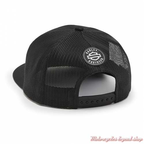 Casquette Trucker Bar &amp; Shield Harley-Davidson homme, noir, réglable, dos, 97684-25VM