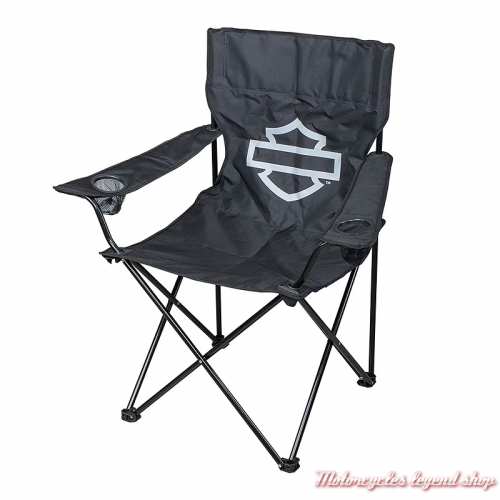 Chaise de camping Harley-Davidson, pliante, noir, orange, HDL-10027
