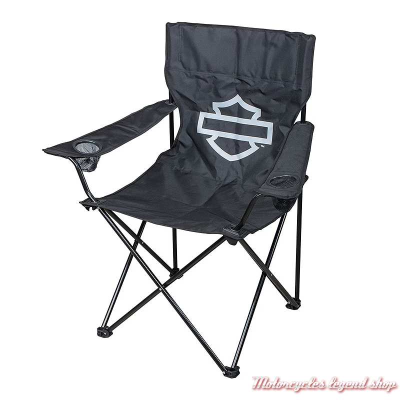 Chaise de camping Harley-Davidson, pliante, noir, orange, HDL-10027