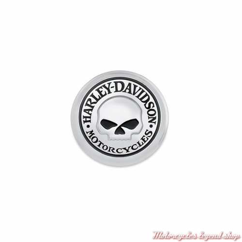 Medaillon de bouchon de réservoir Skull Harley-Davidson, chrome, auto adhésif, 99670-04