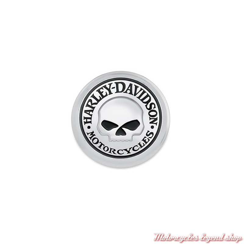 Medaillon de bouchon de réservoir Skull Harley-Davidson, chrome, auto adhésif, 99670-04