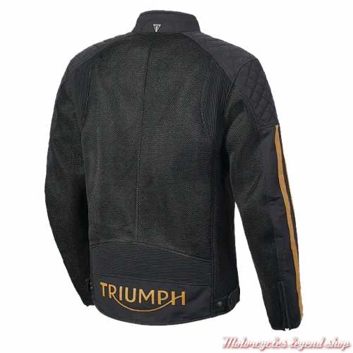 Blouson mesh Braddan Gold Triumph homme, noir, gold, dos, MTES25302