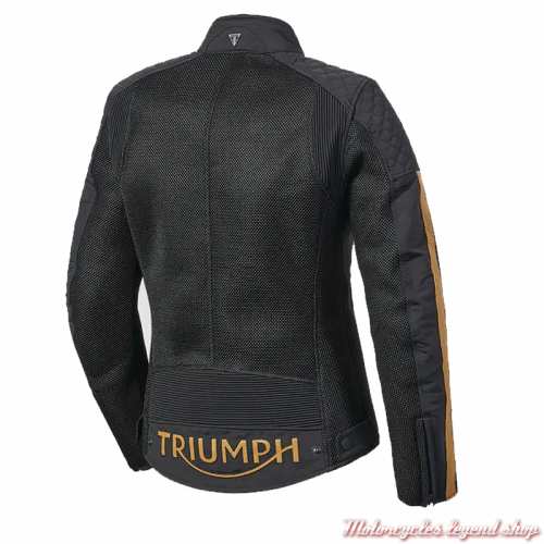 Blouson mesh Braddan Gold Triumph femme, noir, gold, dos, MTES25304