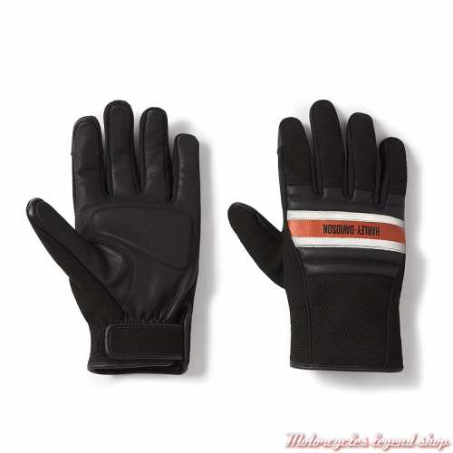 Gants Trenton Dyna Harley-Davidson homme, textile et cuir, noir, 97165-25VM