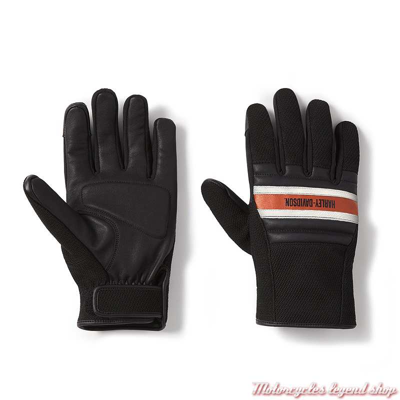 Gants Trenton Dyna Harley-Davidson homme, textile et cuir, noir, 97165-25VM