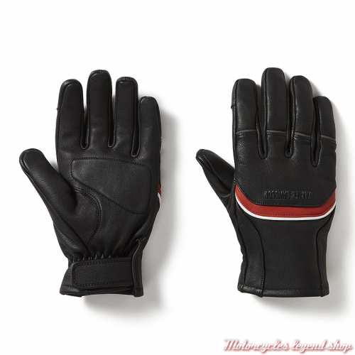 Gants cuir Trenton Harley-Davidson homme, noir, réfléchissant, 971654-25VM