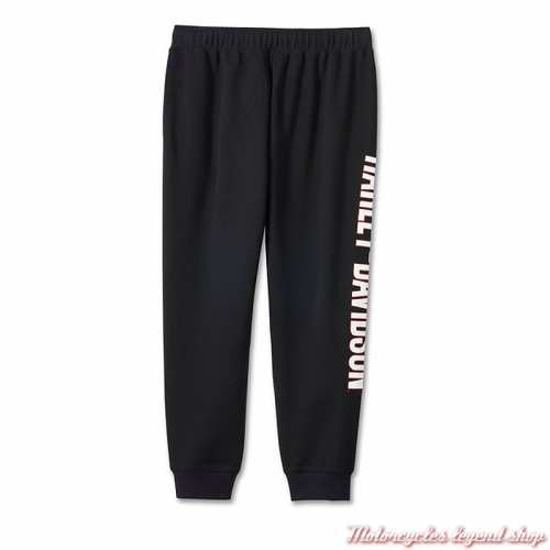 Pantalon jogging Bar &amp; Shield Harley-Davidson homme, noir, coton, polyester, taille élastique, dos, 99195-24VM 