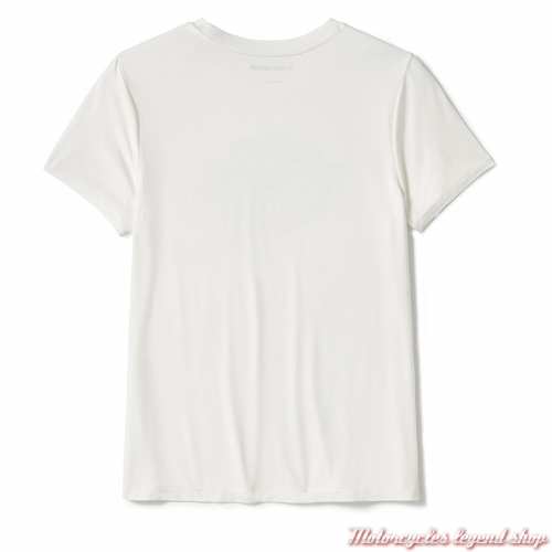 Tee-shirt Essential Bling blanc Harley-Davidson femme, rayone, Bar &amp; Shield strass, dos, 96544-25VW