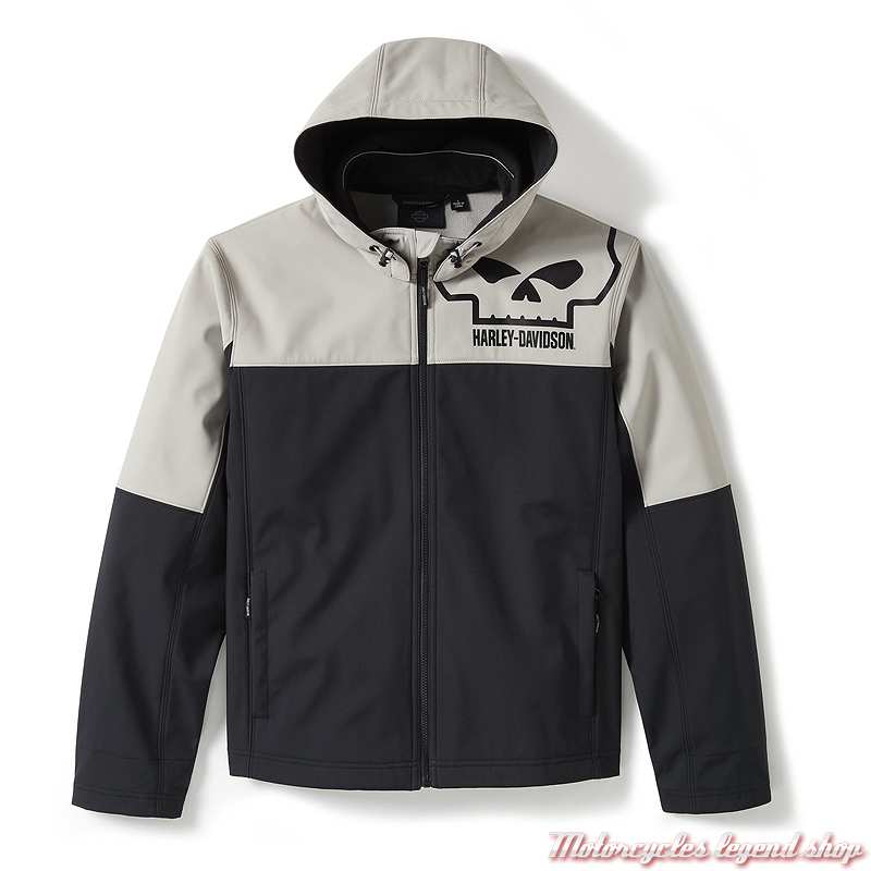 Blouson Soft Shell Willie G. déperlant Harley-Davidson homme, noir et gris, polyester, 97413-25VM