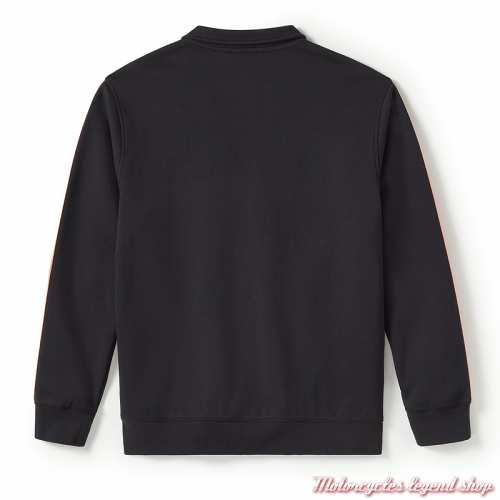 Sweatshirt Essential Fleece Harley-Davidson homme, zippé, sans capuche, noir, coton/poly, dos, 96364-25VM 