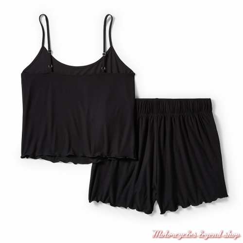 Pyjama short et débardeur Harley-Davidson femme, noir, polyester, dos, 96524-25VW