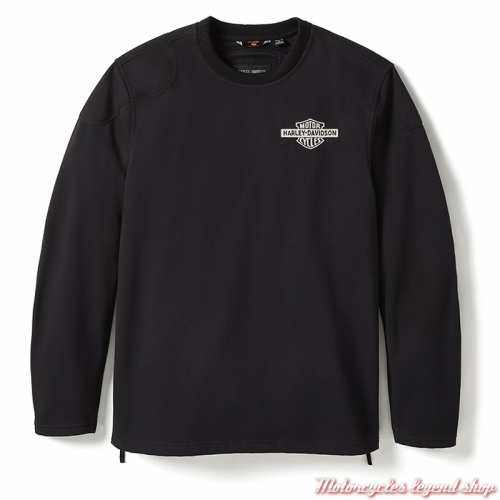 Sweatshirt riding Deflector Harley-Davidson homme noir, poly coton, homologué, réfléchissant, 97132-25VM