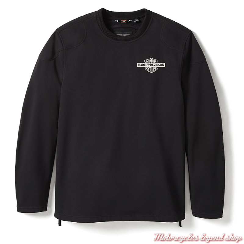 Sweatshirt riding Deflector Harley-Davidson homme noir, poly coton, homologué, réfléchissant, 97132-25VM