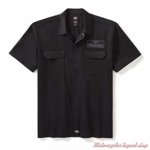 Chemisette Dickies x Harley-Davidson homme, noire, poly, coton, 96574-25VM