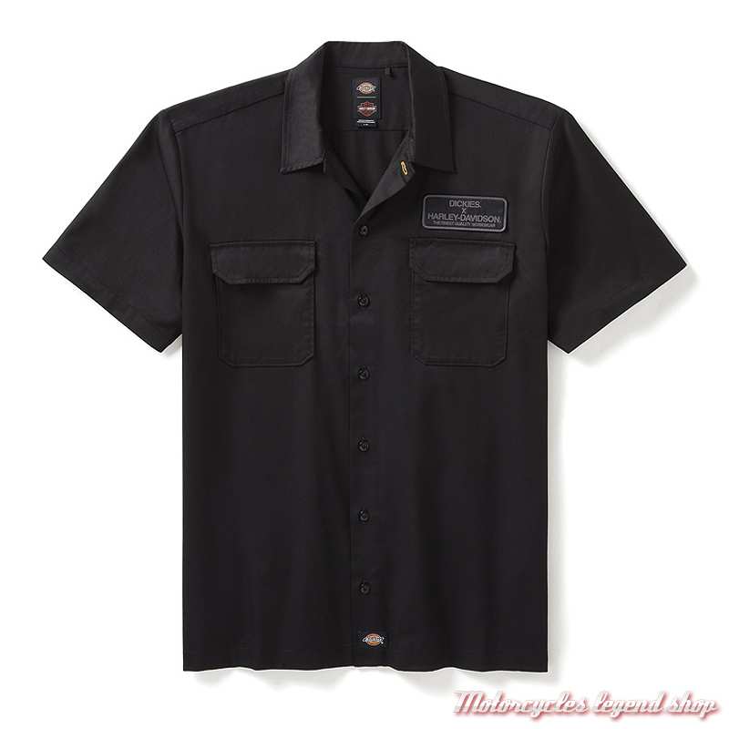 Chemisette Dickies x Harley-Davidson homme, noire, poly, coton, 96574-25VM