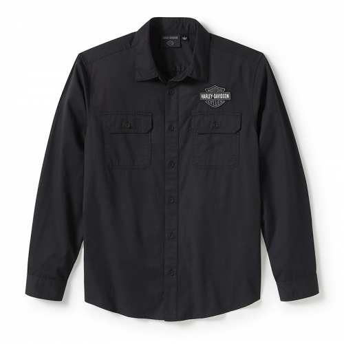 Chemise Bar & Shield Harley-Davidson homme, noir, coton, 96511-25VM