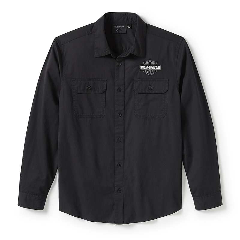 Chemise Bar & Shield Harley-Davidson homme, noir, coton, 96511-25VM