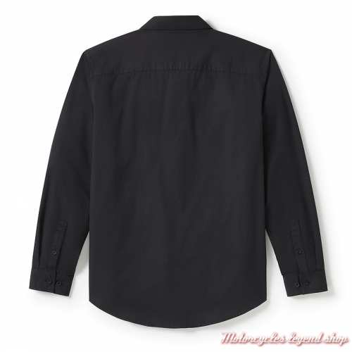 Chemise Bar &amp; Shield Harley-Davidson homme, noir, coton, dos, 96511-25VM