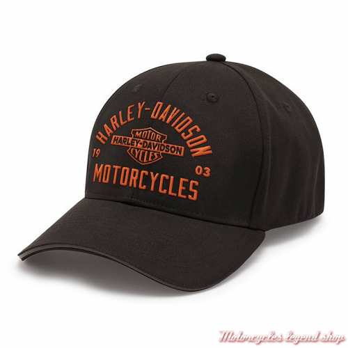 Casquette Apex Bar & Shield Harley-Davidson homme, noir, brodée, arriere fermé, 97720-25VM