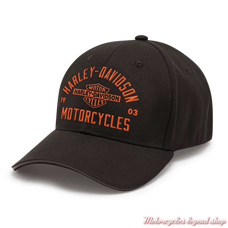 Casquette Apex Bar & Shield Harley-Davidson homme, noir, brodée, arriere fermé, 97720-25VM