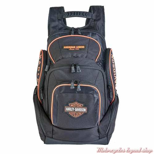 Sac à dos Bar & Shield noir/orange Harley-Davidson
