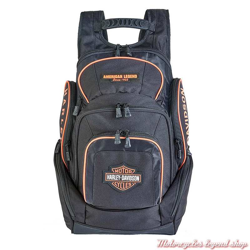 Sac à dos Bar & Shield black/orange, nylon, Harley-Davidson 90231-BLACK/ORG