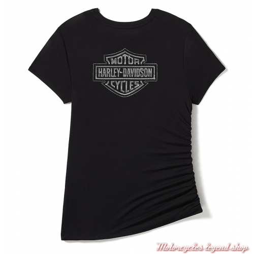 Tee-shirt Essential Bling Harley-Davidson femme, noir, manches courtes, col rond, rayonne, dos, 96444-25VW
