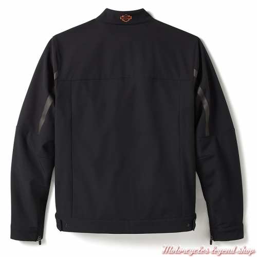 Blouson softshell H-D Tech Harley-Davidson homme, noir, polyester, dos, 97420-25VM