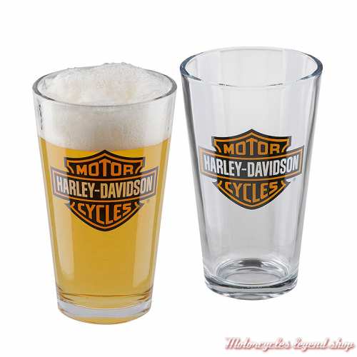 Pintes Bar & Shield orange Harley-Davidson 48 cl, transparent, HDX-98706