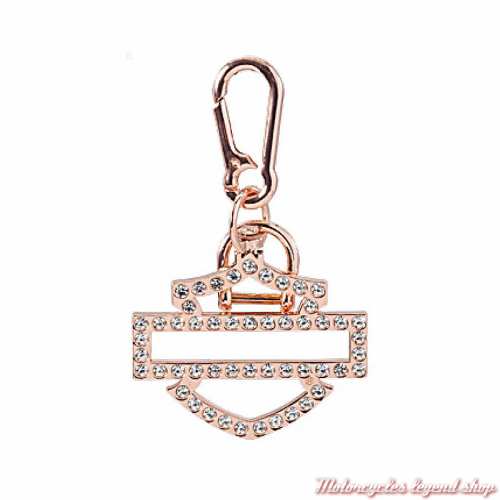 Porte clés Bar & Shield Silhouette Rose Gold Harley-Davidson Strass, 4625