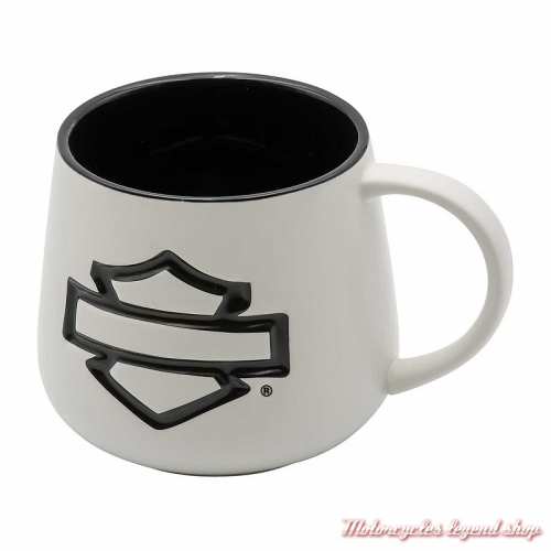 Mug Open Bar & Shield Harley-Davidson, céramique, blanc et noir, 65 cl, HDX-98671