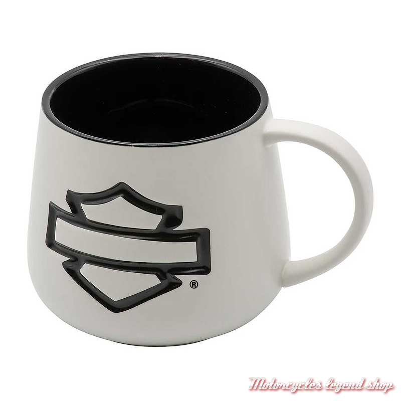 Mug Open Bar & Shield Harley-Davidson, céramique, blanc et noir, 65 cl, HDX-98671