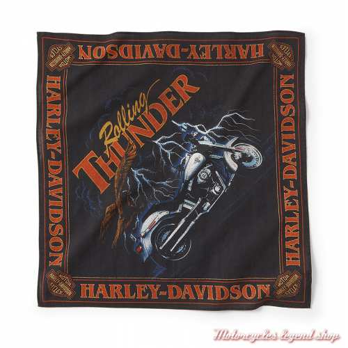 Bandana Lightning Bolt Harley-Davidson, noir, orange, coton, 55x55 cm, 97730-25VX