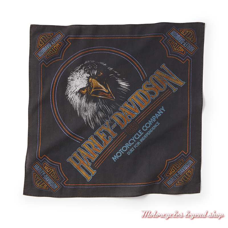 Bandana Soaring Ride Harley-Davidson, aigle noir, coton, 55x55 cm, 97699-25VX