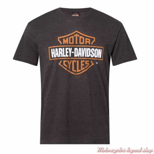 Tee-shirt Bar & Shield Vintage Harley-Davidson Quimper Bretagne, homme noir, manches courtes, poly-coton, 40291552
