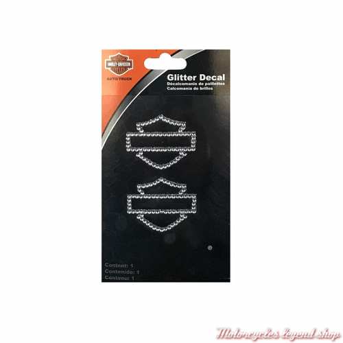 2 Stickers Bar & Shield Silhouette Bling Harley-Davidson 3.5 x 3 cm, CG320