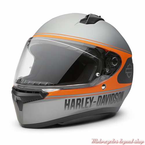 Casque integral Velo Harley-Davidson, gris mat, orange,97190-25EX