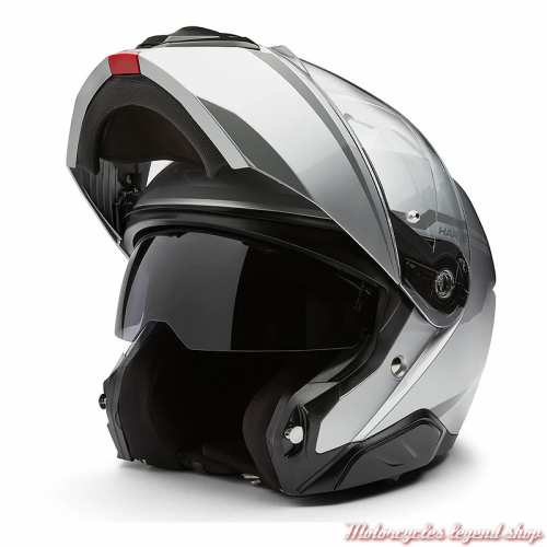 Casque modulable Capstone III Harley-Davidson Gris Silver Mat Metallic, ouvert, 97189-25EX