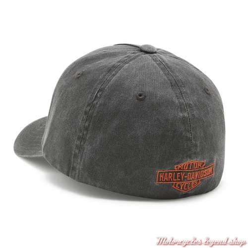 Casquette Pre-Luxe Harley-Davidson homme gris, brodée, arriere fermé, dos, 97747-25VM