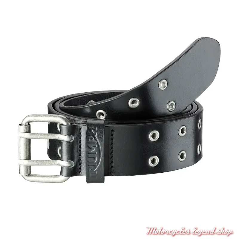 Ceinture cuir à oeillets Triumph homme, noir, MACA25009
