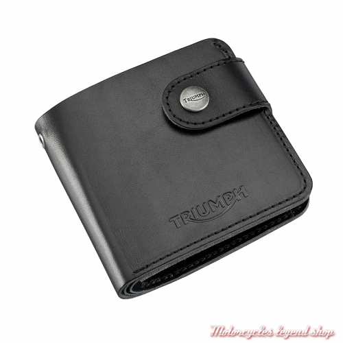 Portefeuille cuir Black Triumph, 2 volets, fermeture pression, MACA25002