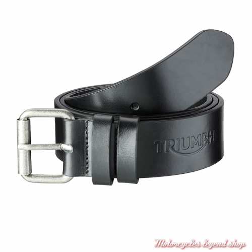 Ceinture cuir noir Triumph, homme, noir, MACA25008