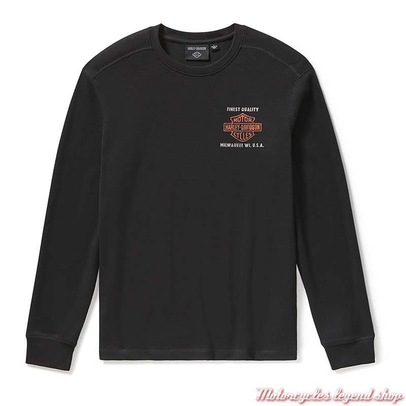 Sweatshirt Parts & Service Harley-Davidson homme, noir, col rond, coton, 96724-25VM