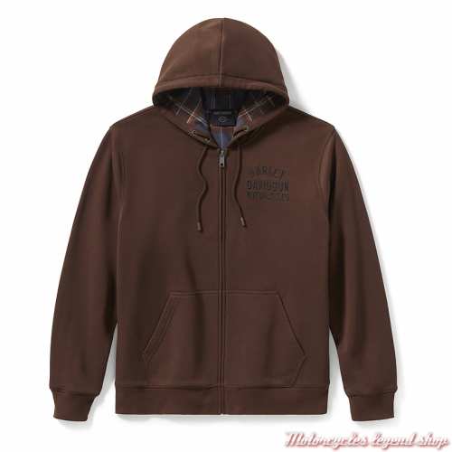 Sweatshirt Bar & Shield Plaid marron Harley-Davidson homme